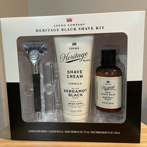 Cremo Company Heritage Shave Kit, Handle, 3 Razors, Shave Cream, Post Shave Balm